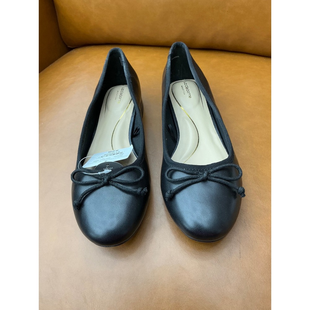 Liz Claiborne LC Cecil Flats Womens 8.5 Black Memory Foam Bow Accent Low Heel - Picture 3 of 8